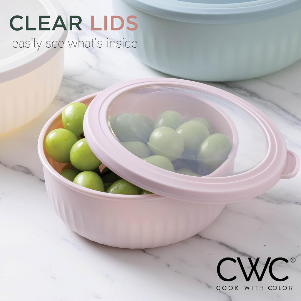 Prep Bowls with Lids- Wide and Deep Nesting Plastic Small Mixing Bowl Set with Lids, 12 Piece Set - Wide Bowls, Teal