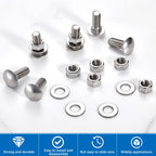 25 Sets 3/8-16 x 1 Carriage Bolts and Nuts Kit,Silver
