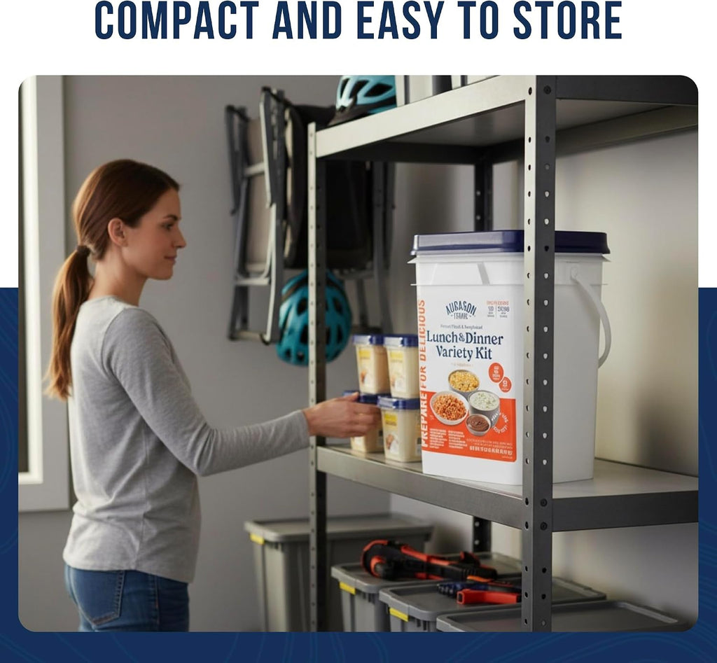 Lunch & Dinner Variety Kit Emergency Food Supply, 113 Servings, 25 Year Shelf Life - Dehydrated Meals, Survival Food