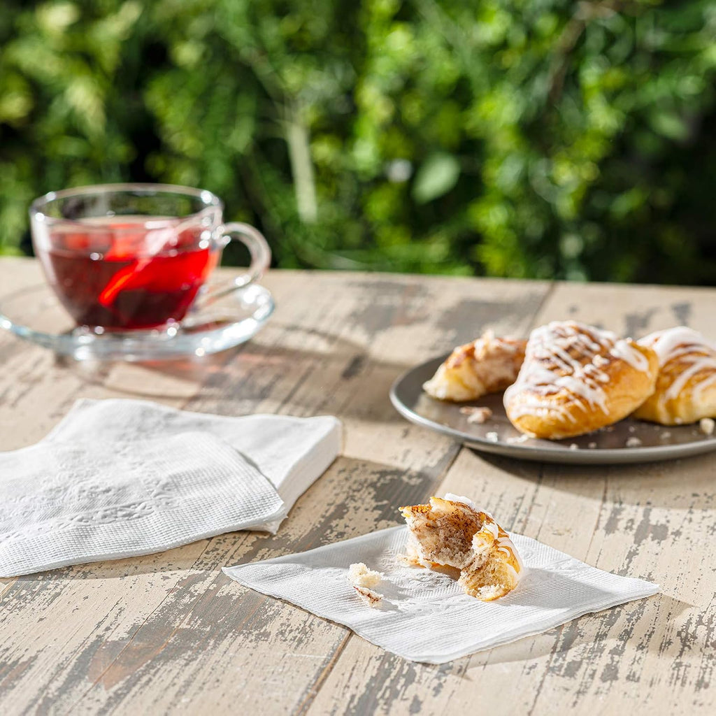 White Cocktail Napkins [500 Count] 1-Ply Beverage Napkins