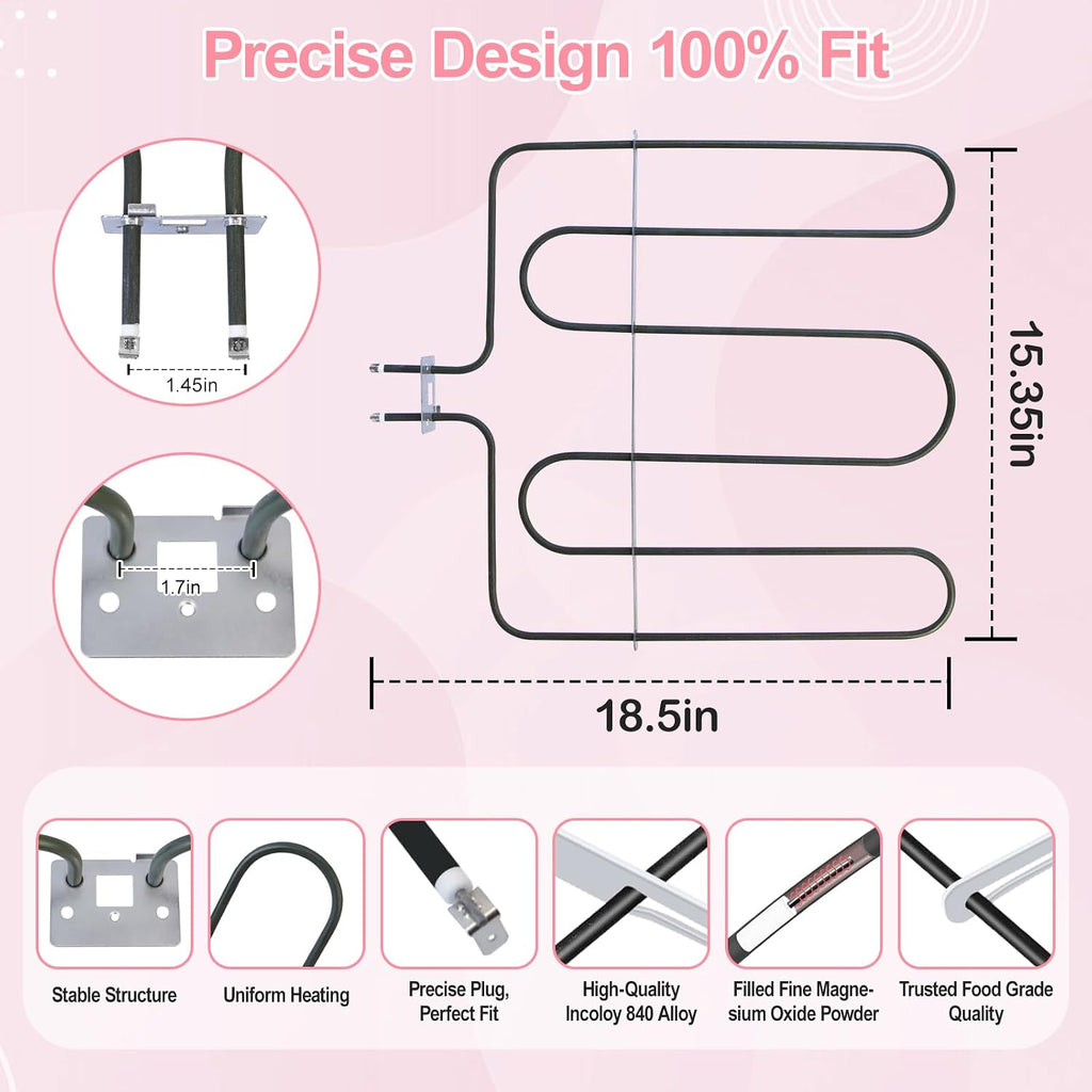 LXun Upgraded DG47-00045A Broil Element Compatible with Samsung Electric Freestanding Range Oven Part for Samsung DG47-00045A Oven Heating Element for samsung Oven Broiler Heater element NE594R0ABSR