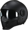 Convertible Full Face Motorcycle Helmet DOT Approved for Men Women | Detachable mask transforms to 3/4 open face