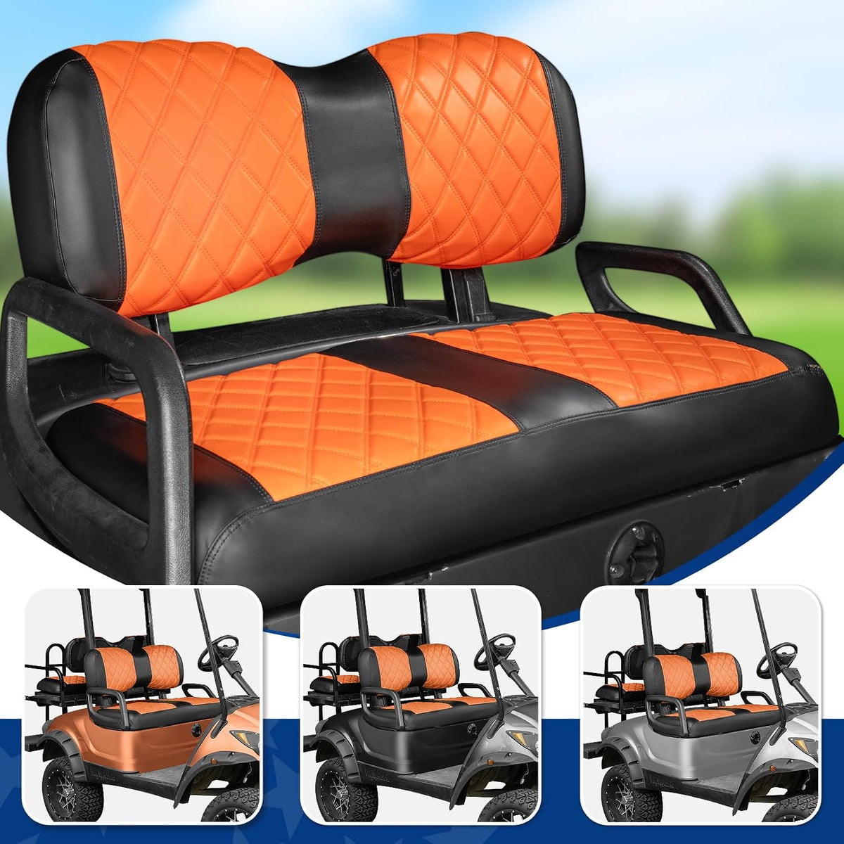 NOKINS Golf Cart Diamond Seat Covers 4-Piece for Yamaha Drive/Drive2