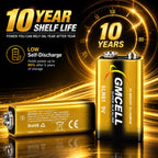 9V Batteries 16-Pack,Alkaline Non-Rechargeable Long-Lasting