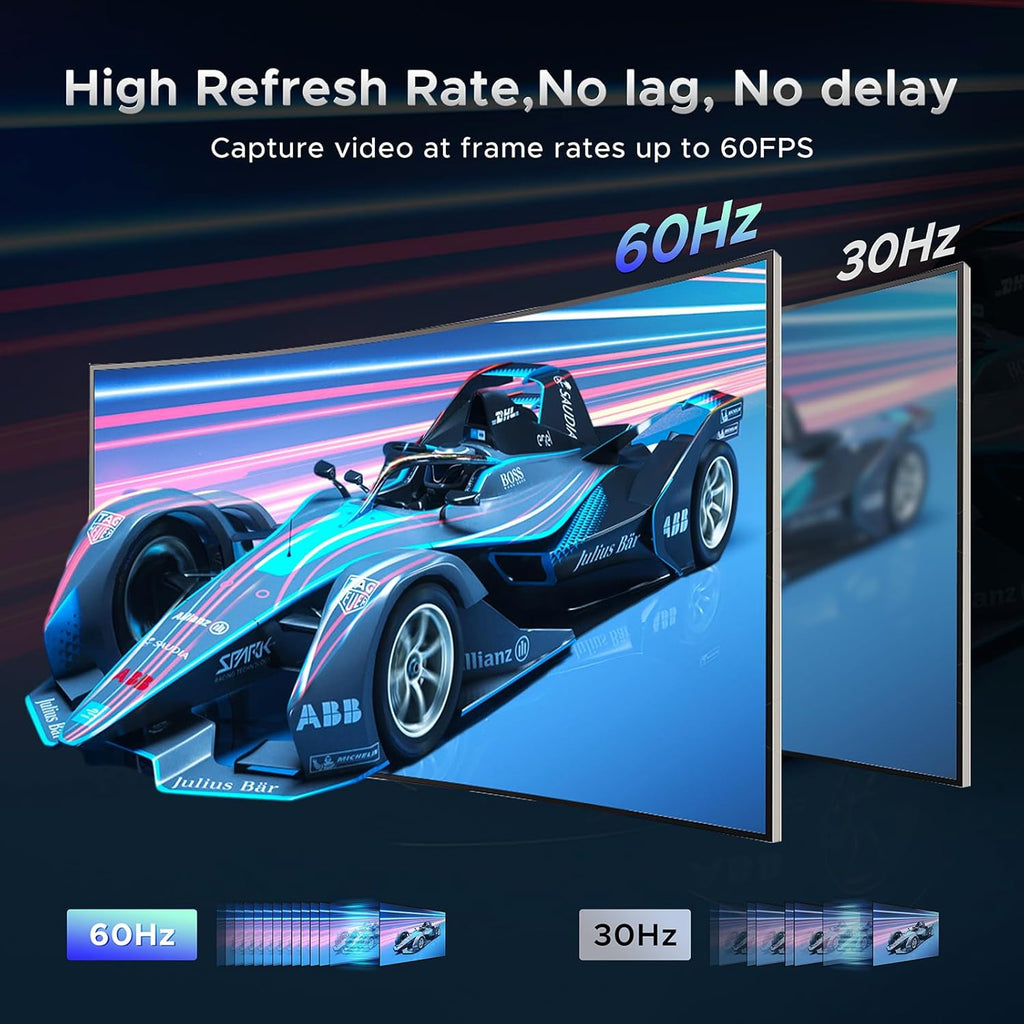 Video Capture Card, Audio Video Capture Card, USB 3.0 Capture Card 4K HDMI Loop-Out, 1080P 60FPS/2K 30FPS Video Game