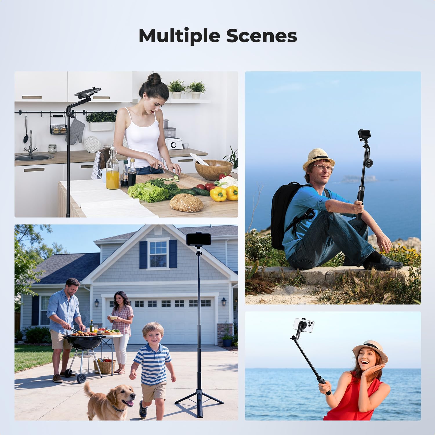 72" Selfie Stick for iPhone, Phone Tripod | Clip & Magnetic, Remote, 1s Open & Close, Compatible with iPhone 17-12
