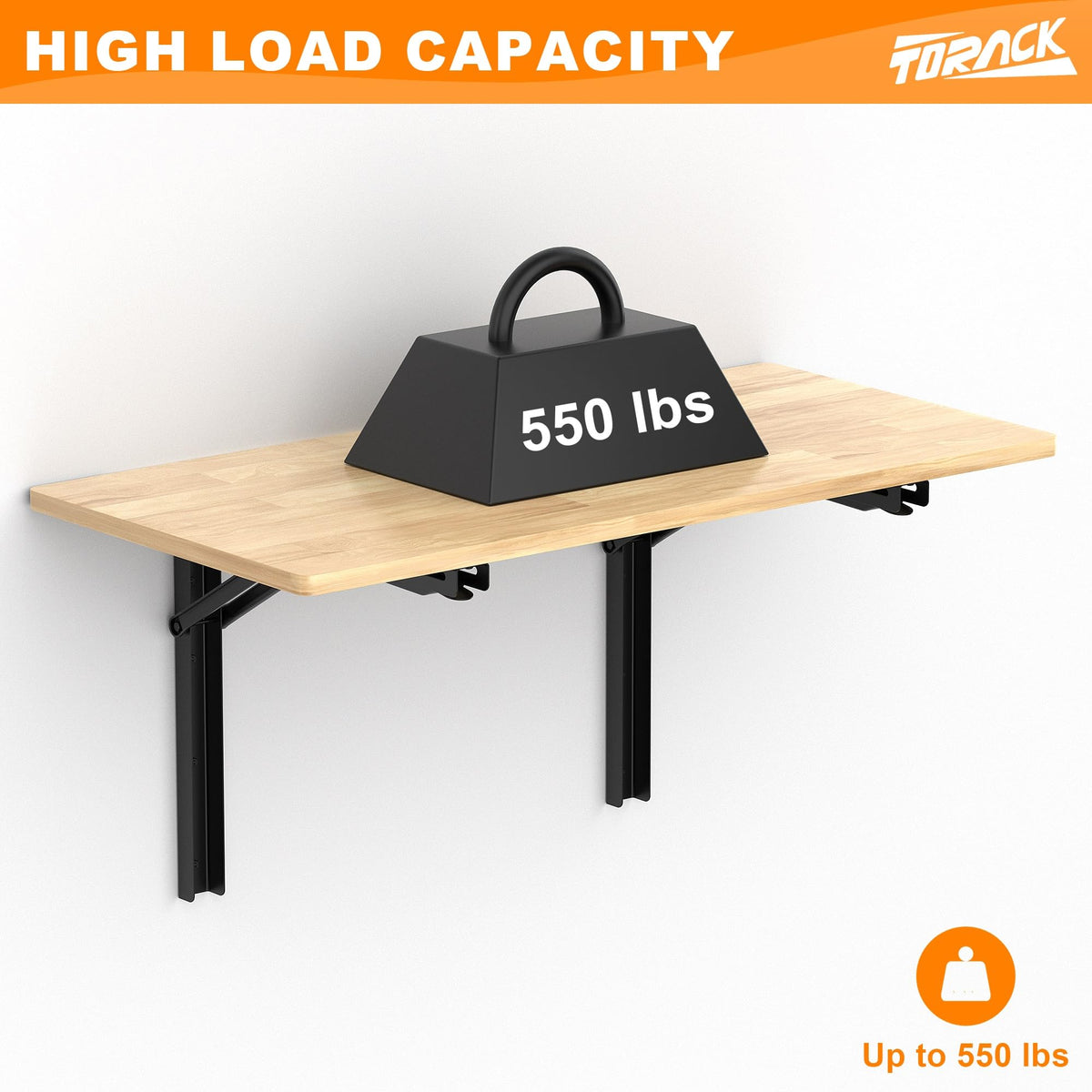 Heavy Duty Wall Mounted Folding Workbench, Collapsible Wall Table