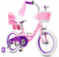 14 16 Inch Kids Bike Girls Toddle Bicycle Ages 3-7 Training Wheels | High Carbon Steel Frame, Training Wheels