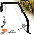 Tree Mounted Deer Hoist with Gambrel - 500lbs Game Hoist with Winch, Ratchet Strap, 23ft Cable, Portable Detachable