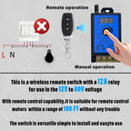 DC 12V-60V 12A PWM Motor Speed Controller w/ 2 Wireless Remotes