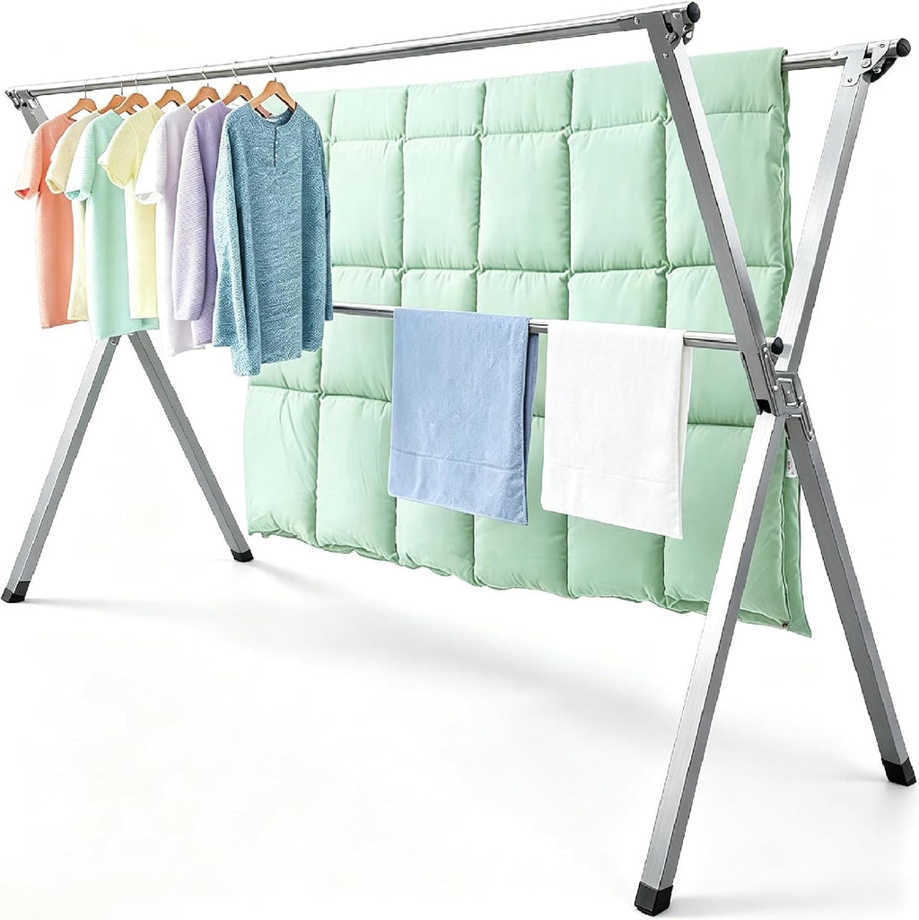 Clothes Drying Rack Folding Indoor Outdoor, Foldable Portable Laundry Drying Rack, Heavy Duty Laundry Hanger Dryer