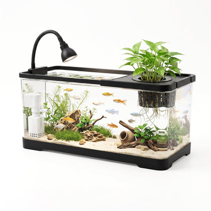 6 Gallon Hydroponic Fish Tank,Small Desktop Aquarium Kit