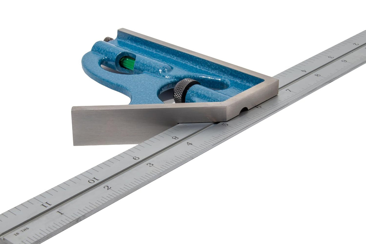 PEC Tools 6" Combination Square, 4R, Cast Iron Head, Made in USA
