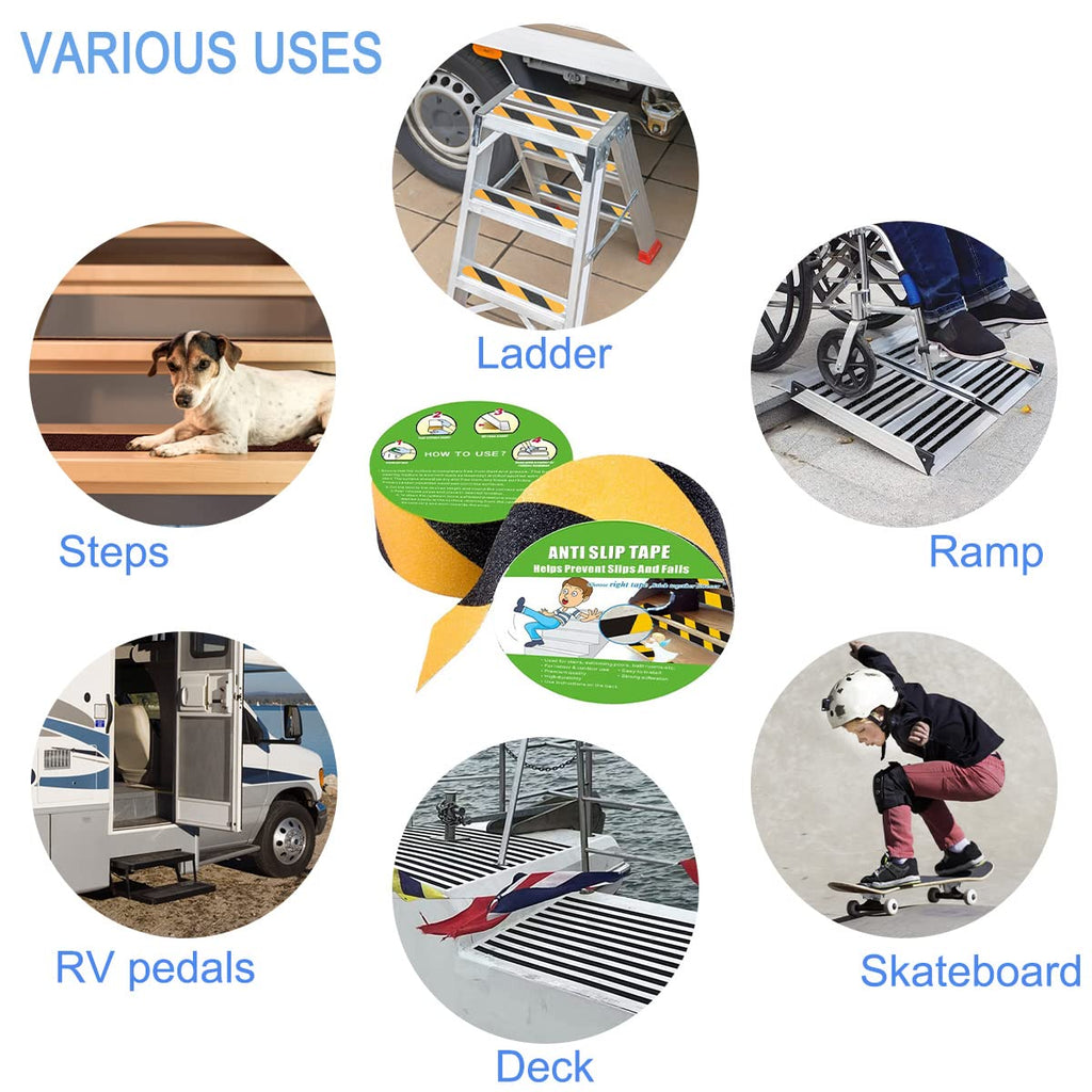 Anti Slip Tape, High Traction,Strong Grip Abrasive, Not Easy Leaving Adhesive Residue, Indoor & Outdoor (2" Width x