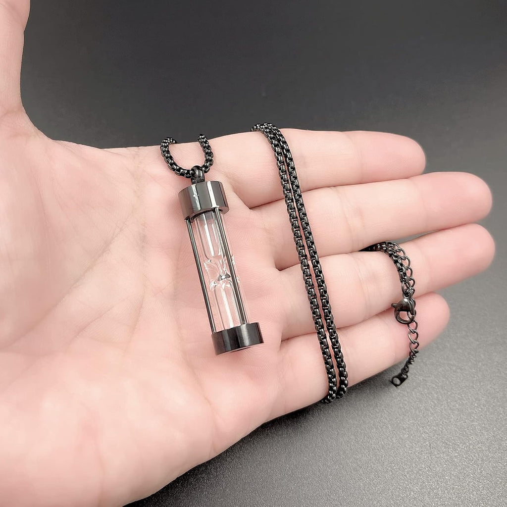 Urn Necklace for Ashes Timeless Hourglass Memorial Pendant Keepsake Cremation Jewelry for Human Pet Ashes