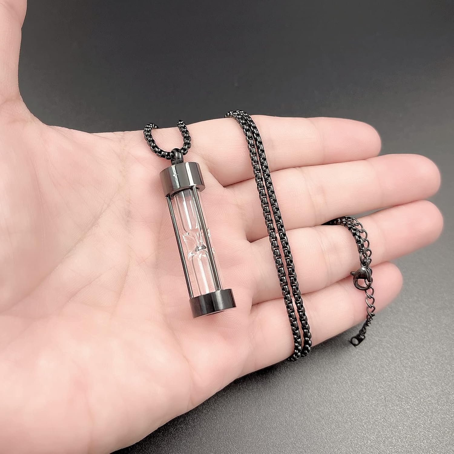 Urn Necklace for Ashes Timeless Hourglass Memorial Pendant Keepsake Cremation Jewelry for Human Pet Ashes