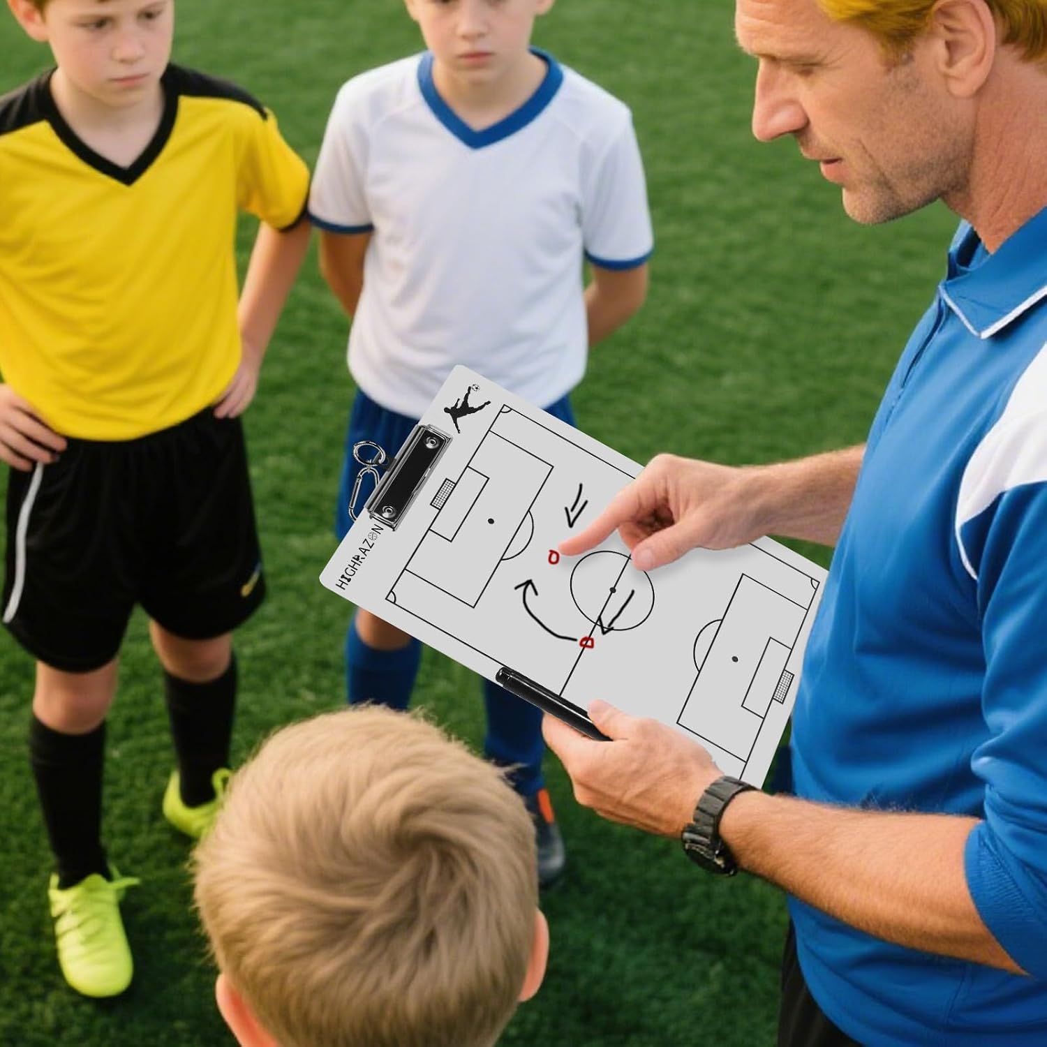 Soccer Coaches Clipboard, White Double-Sided Dry Erase Coach Clipboard, Soccer Whiteboard for Coaches, Lineup White
