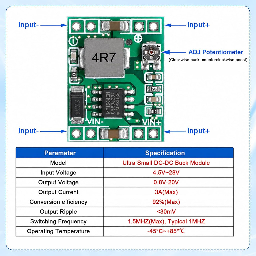 8 Pcs MP1584EN Dc to Dc Buck Converter