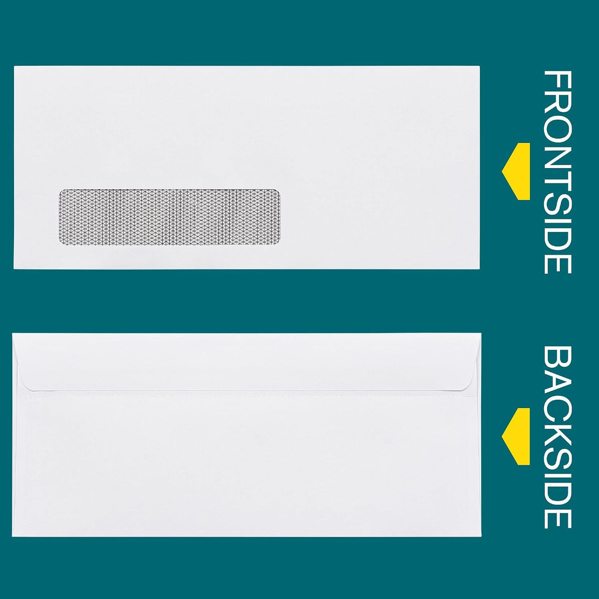 #10 Left Window Self Seal Envelopes - 500/Pack - 4 1/8 x 9 1/2 Inch Business Envelopes #10 With Flip & Seal Closure