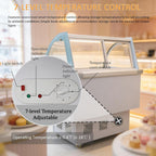 Commercial 10-Pan Gelato & Ice Cream Dipping Cabinet Display Freezer with Tempered Glass Sliding Doors Intelligent