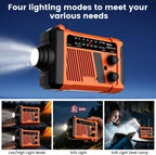 Emergency NOAA Weather Alert Radio, Hand Crank Solar USB Charged AM FM Radio, Portable Emergency Radio with LED