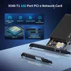 10Gb Base-T PCI-e Network Card, Intel X540-T1 Controller, NICGIGA 10Gbps Ethernet Adapter with 10Gbe RJ45 Port ， 10G NIC Card, Support Windows/Windows Server/Linux/Vmware/ESX