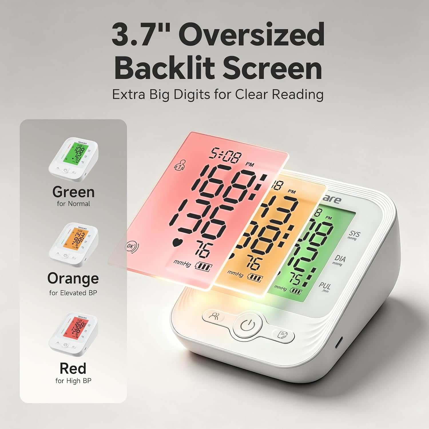 Blood Pressure Monitor, Upper Arm BP Machine, FDA Cleared