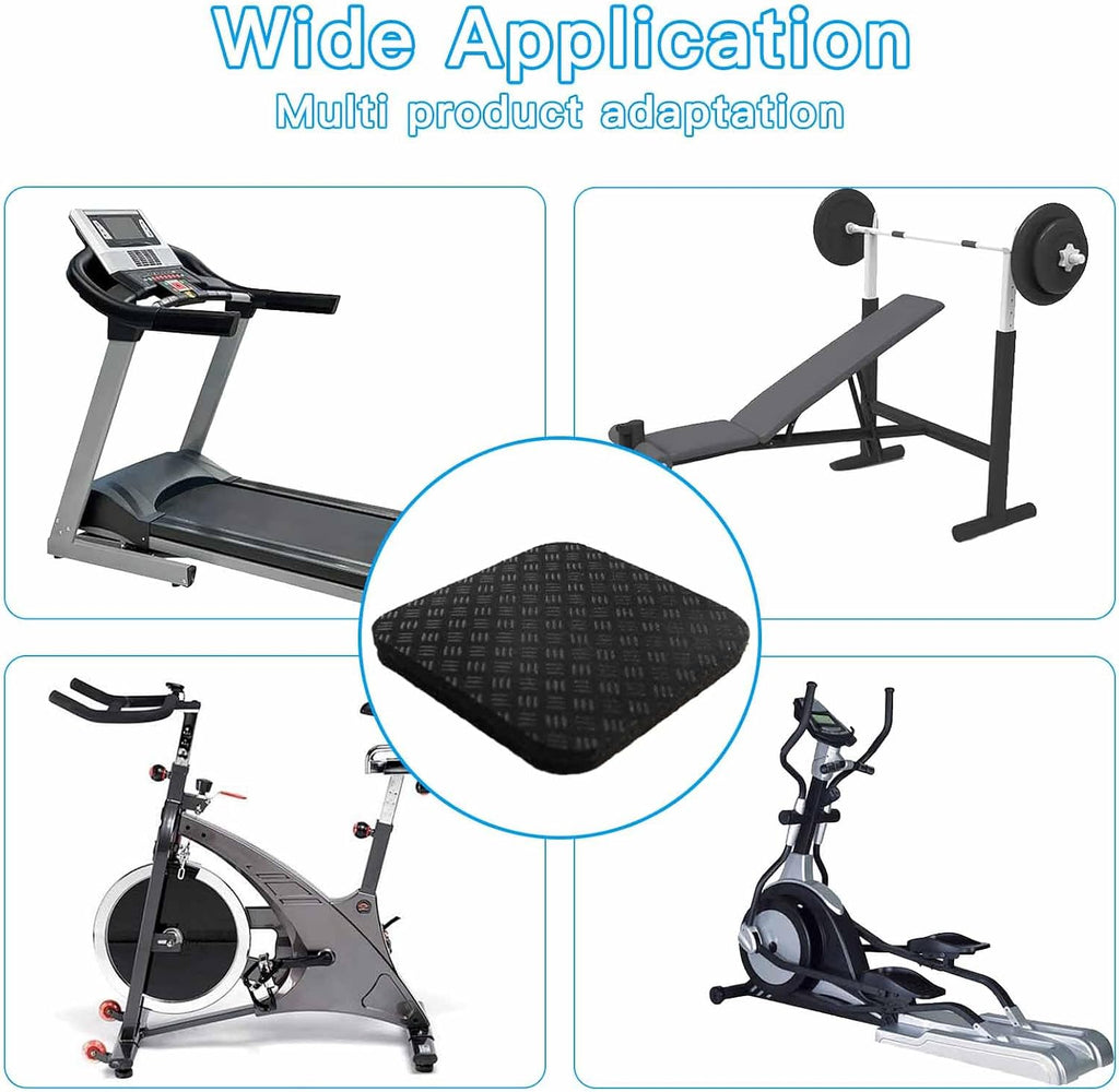 Non-Slip Treadmill Mat Pads, 4x4 Inch High Density Silicone Exercise Equipment Mat - Double-Sided Anti Vibration Pad