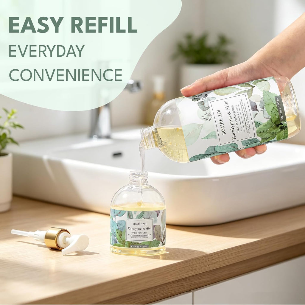 Liquid Hand Soap Refill, Eucalyptus & Mint, 750ml/26 FL OZ