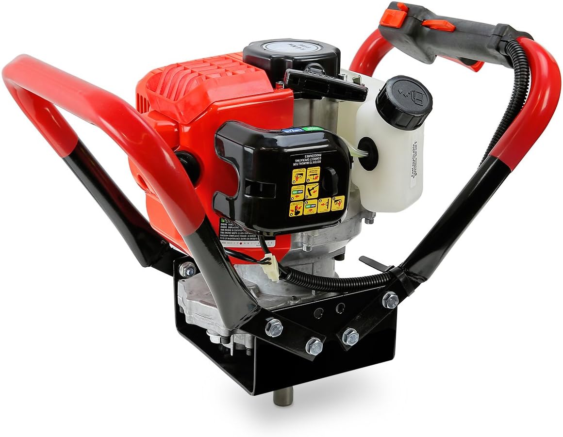 2.3HP Post Hole Digger with 8" Auger Bit SetV-Type Gasoline 2-Stroke 55cc Auger Earth Fence Hole Digger Digging Drill