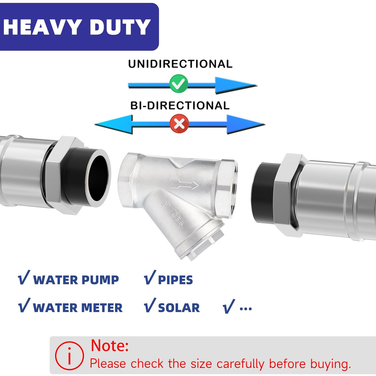 1" NPT Industrial Plumbing Y Strainer, 304 Stainless Steel, Female Thread