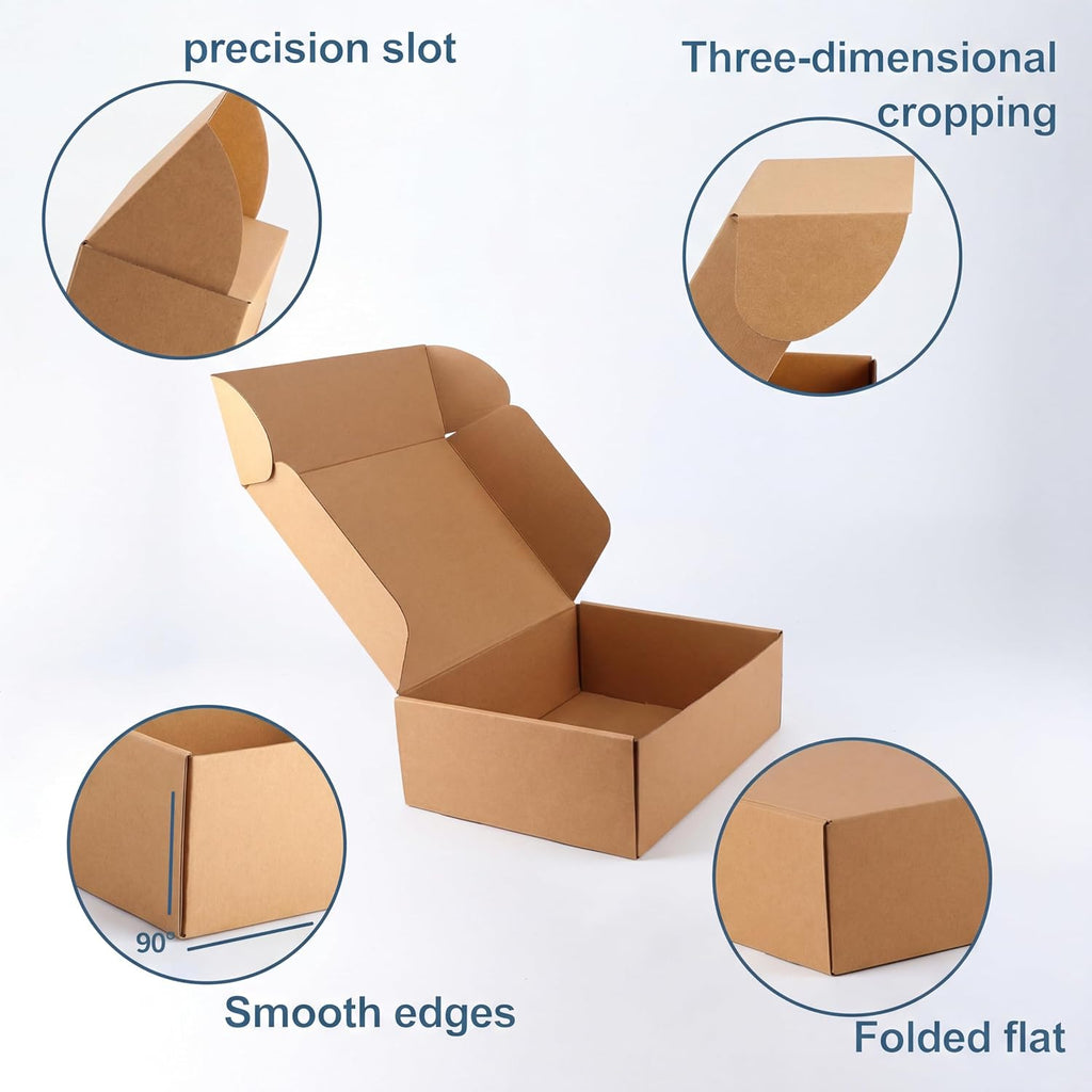 15 Pack 12x9x4 inch Cardboard Shipping Boxes, Brown Gift Boxes