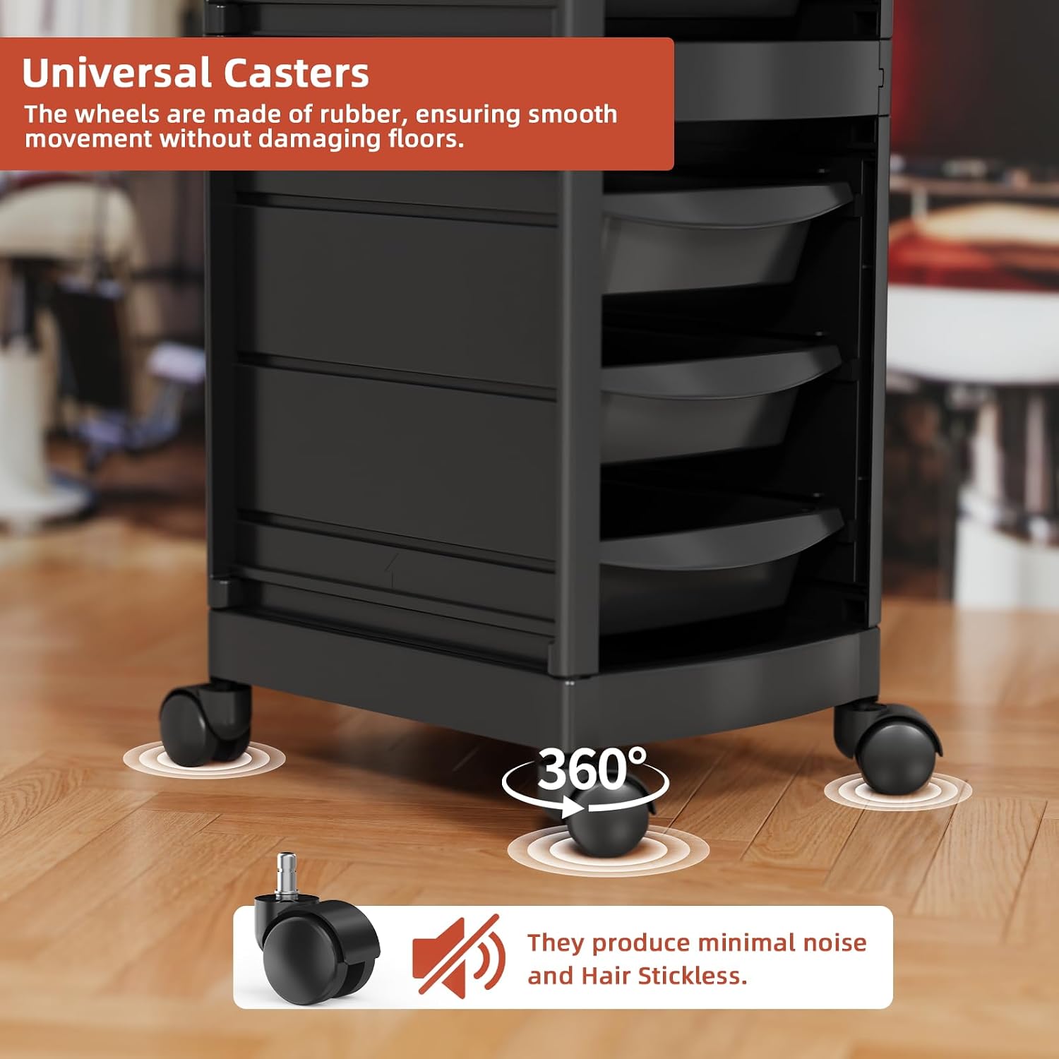 7-Layer Salon Trolley Cart with 6 Drawers for Hair Stylist | Professional Salon Rolling Cart with Wheels, Portable