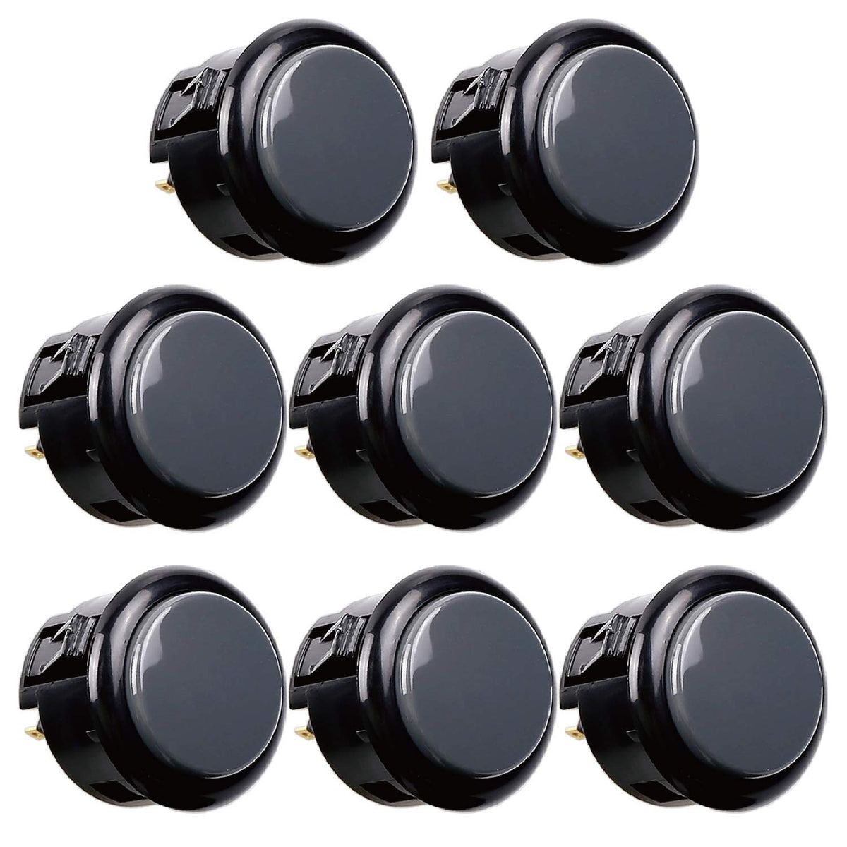 JLF-TP-8YT Joystick + Sanwa 8 pcs OBSF-30 Push Button Bundle Kit Color : Gray - for Arcade Game 4 & 8 Way Adjustable