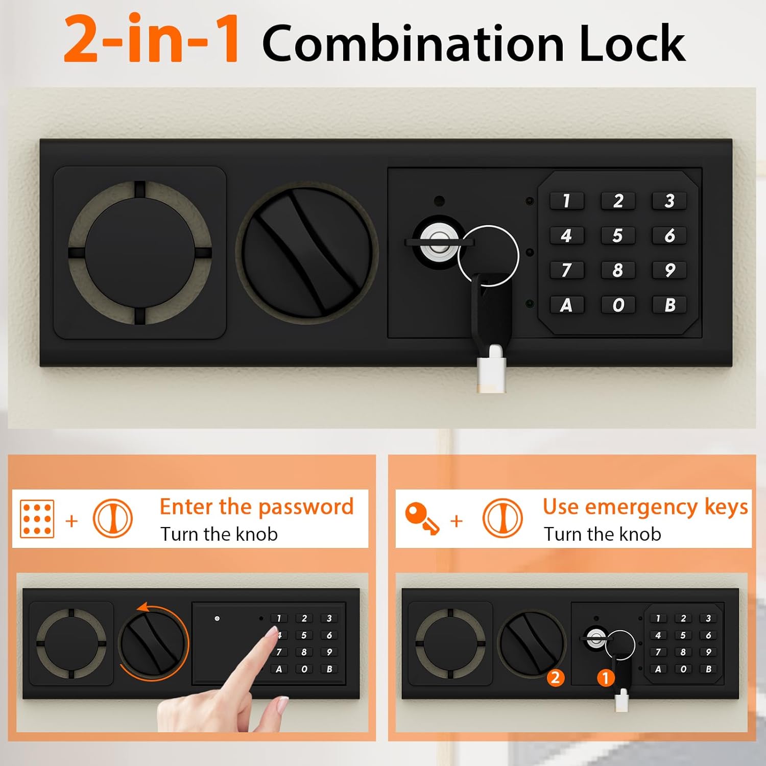 Electronic Wall Hidden Safe Security Box, Built-In Wall Electronic Flat Security Safety Cabinet (White)