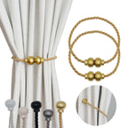 2 Pack Magnetic Curtain Tiebacks Modern Handmade Rope Curtain Tie Backs Decorative Drapes Weave Holdbacks for Home
