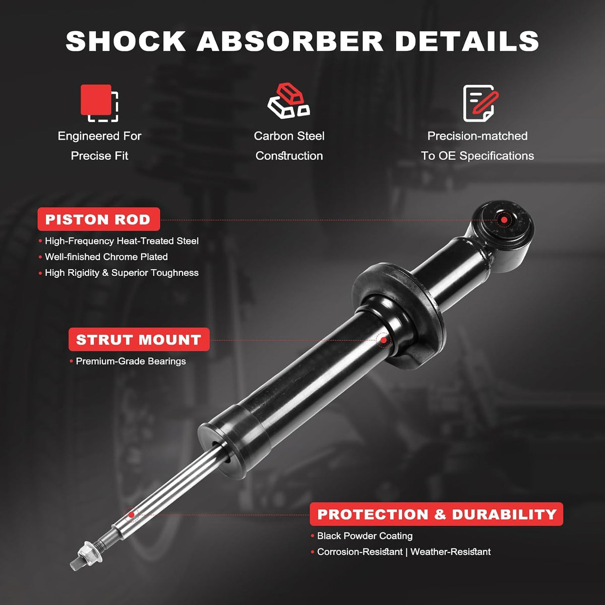SCITOO 2PCS Rear Shock Absorbers fit for Ford Expedition 2007-2019