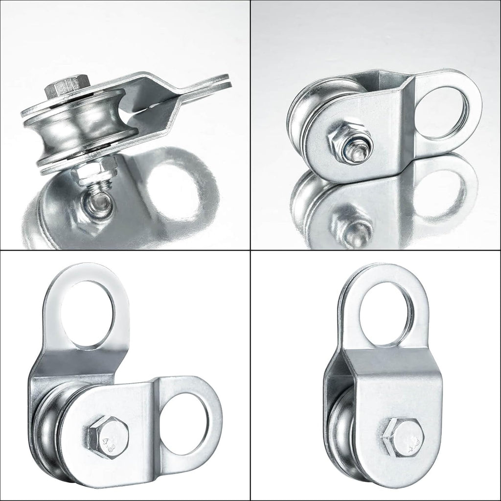 Cable Pulley 32mm Small Snatch Block for 0.23Inch/6mm Wire Rope, Single Pulley Wheel Bearing Inside, Load 110 LB, 1Pack