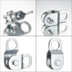 Cable Pulley 32mm Small Snatch Block for 0.23Inch/6mm Wire Rope, Single Pulley Wheel Bearing Inside, Load 110 LB, 1Pack