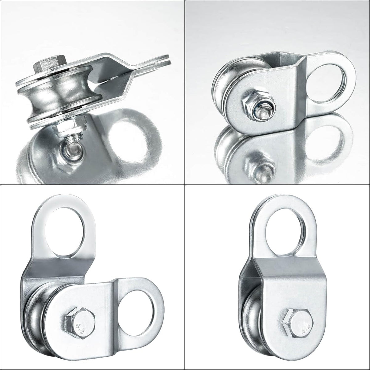 Cable Pulley 32mm Small Snatch Block for 0.23Inch/6mm Wire Rope, Single Pulley Wheel Bearing Inside, Load 110 LB, 1Pack