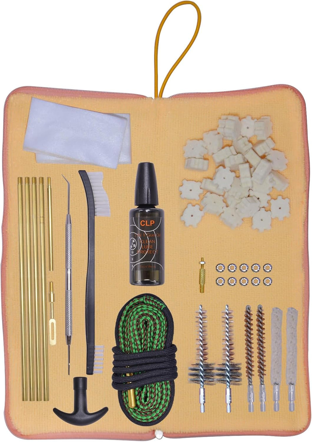 Gun Cleaning Kit for .22 .223Cal 5.56mm .22LR Rifle Pistol | Includes Bore Chamber Brush, Bore Mop, CLP Oil, Gun