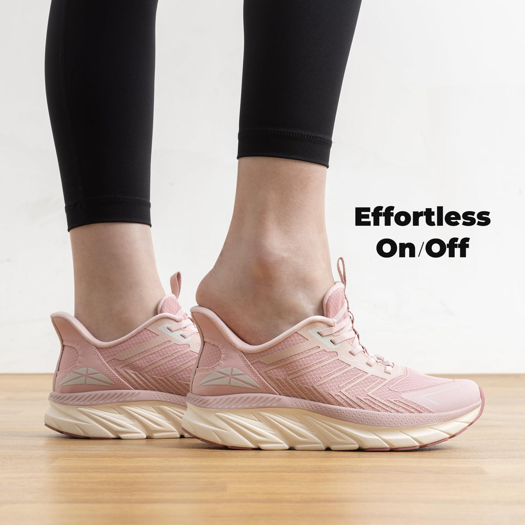 Women's Slip On Walking Shoes Sneakers,Pink,6.5
