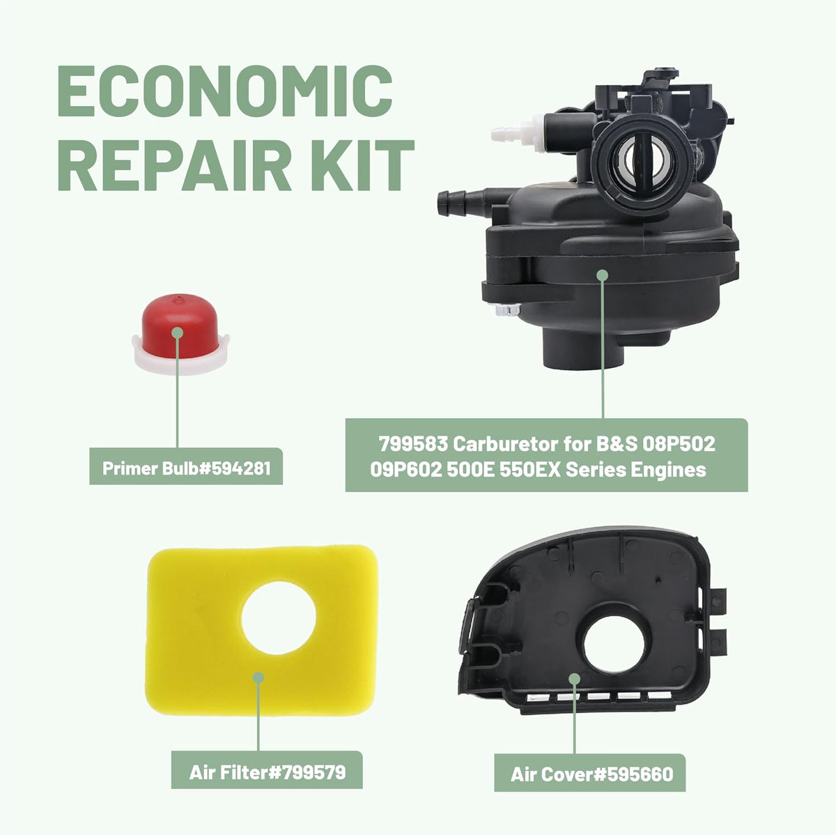 799583 593261 Carburetor Kits for B&S 300E 450E 500E 550EX Engines
