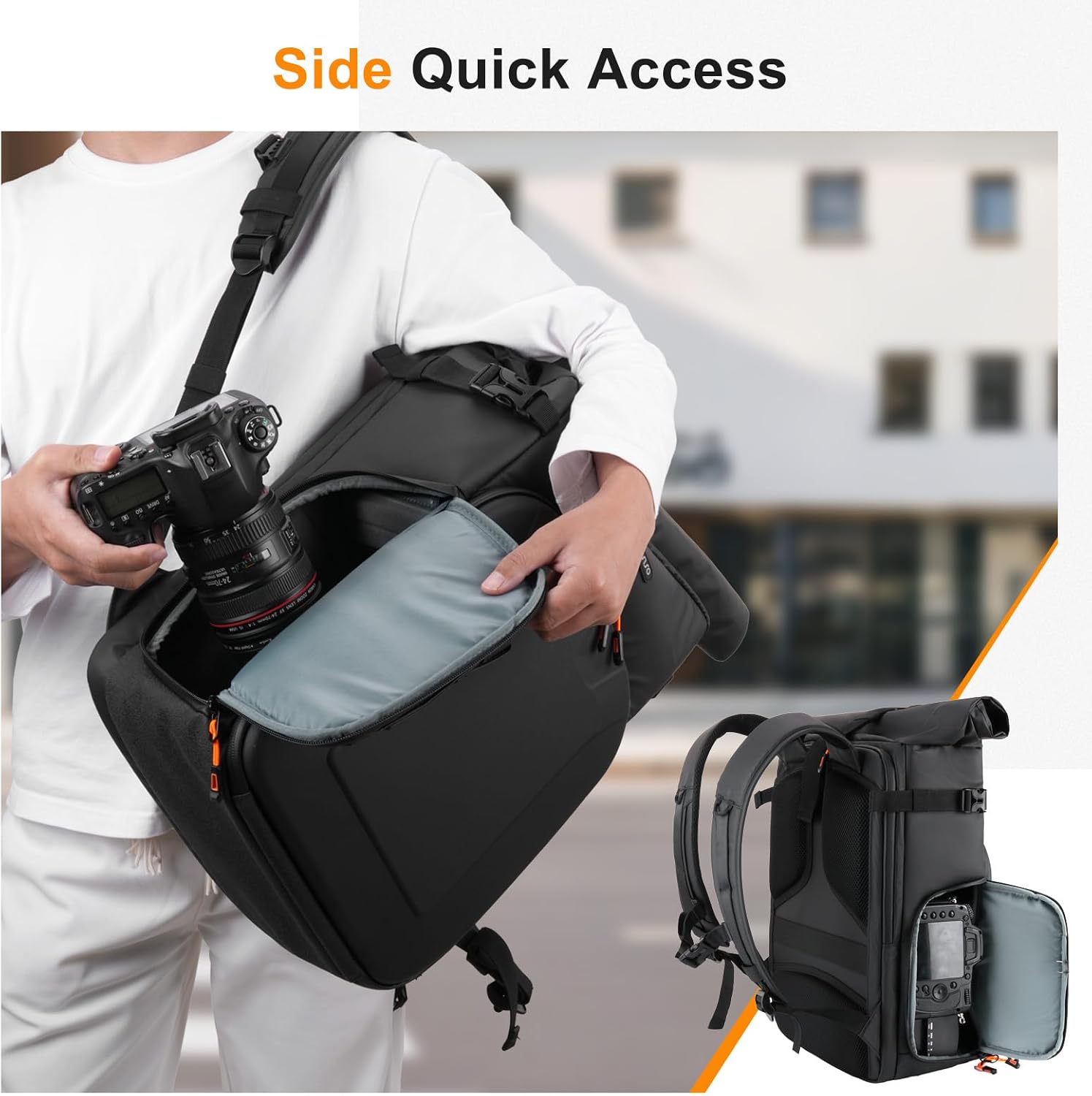 Camera Backpack,DSLR/SLR/Mirrorless Camera Bag Photography Backpack | Hardshell Pocket, 15.6 inch Laptop