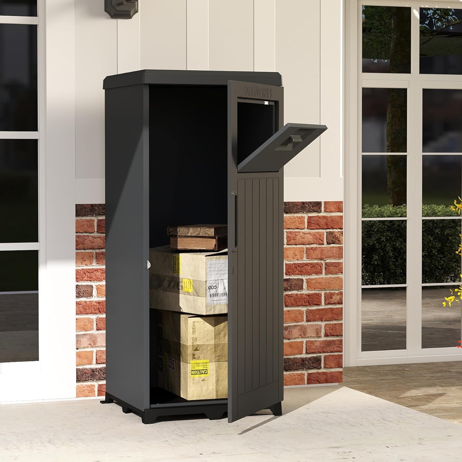 Domi Large WaterProof Lockable Package Delivery Boxes for Outside ﻿ | All-weather, Resin