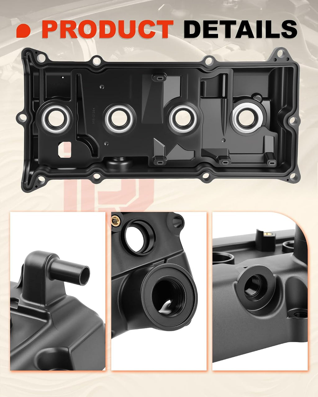 Engine Valve Cover w/Gasket, Bolts, Oil Cap for Select Ni-ssan 2.5L Models