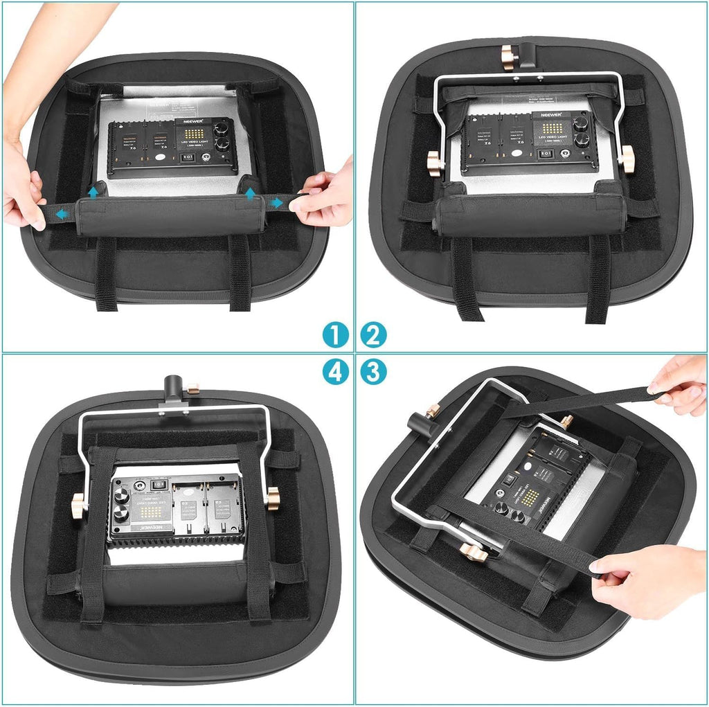 2 Pack LED Light Panel Softbox for 660 480 Video Light | Outer 16.3"x6.5", Inner 9.8"x8.7", Foldable Diffuser