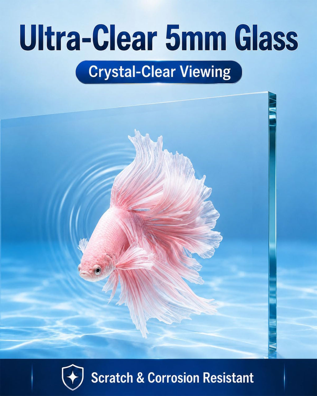 10 Gallon Glass Aquarium Kit, Rimless Fish Tank with LED & Filter, Black