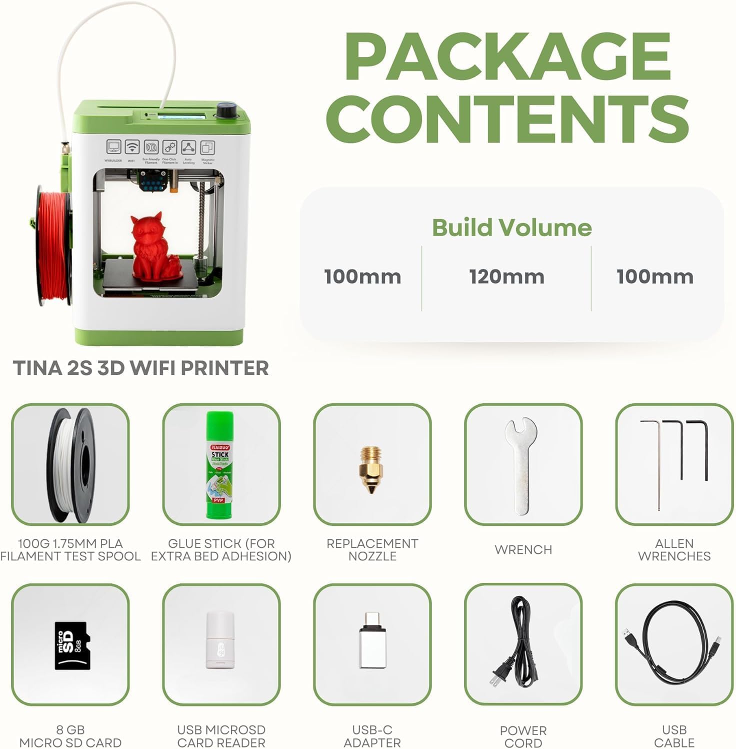 Fully Assembled Mini 3D Printer for Kids and Beginners - Complete Starter Kit with Auto Leveling 3D Printing Machine