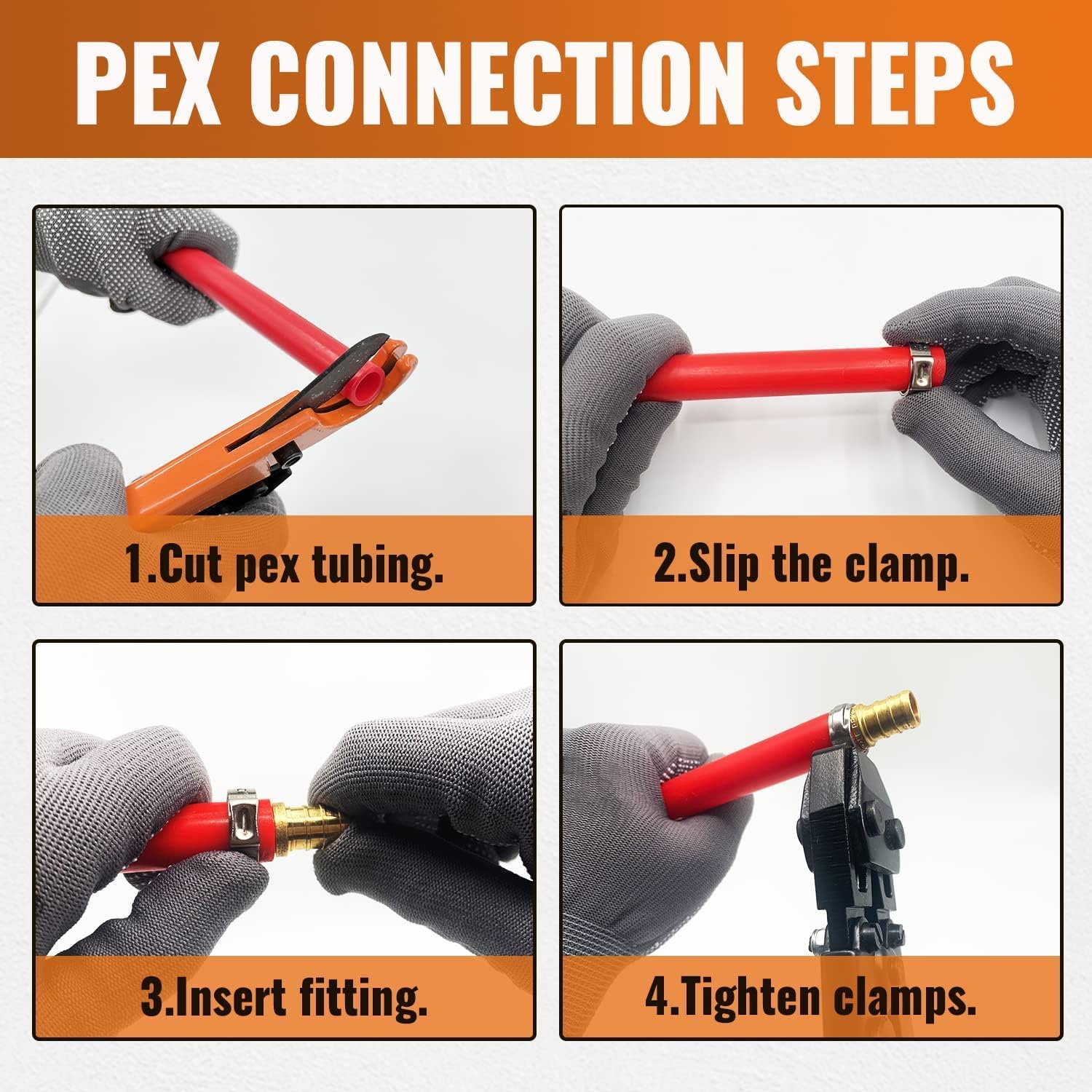 6-Pack Angle Stop Valve, 1/2" PEX x 3/8" OD Compression, 1/4 Turn | Brass, 1/2 inch PEX Shut Off Valves, Chrome Plated